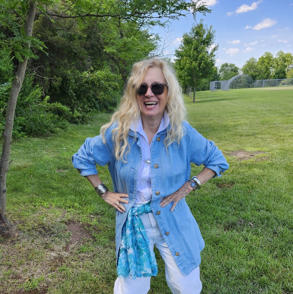 J Jill Denim Ex Cond & Pro Clean Blue Cotton/Linen Denim Coat, M, $35